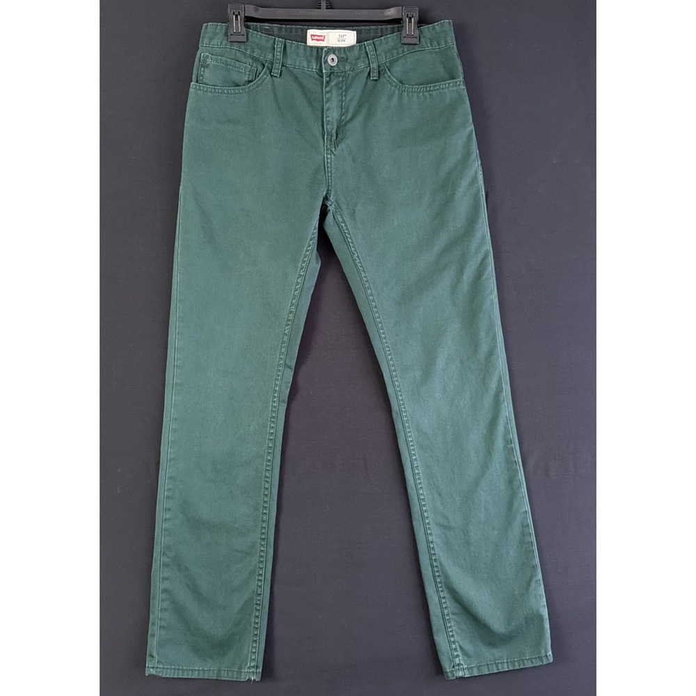 Levi's 511 Slim Green Womens Size 20 Reg Mid Rise Jeans 30x30 Egyptian Cotton